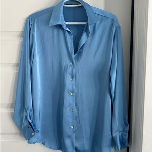 Zara Light Blue Satin Shirt